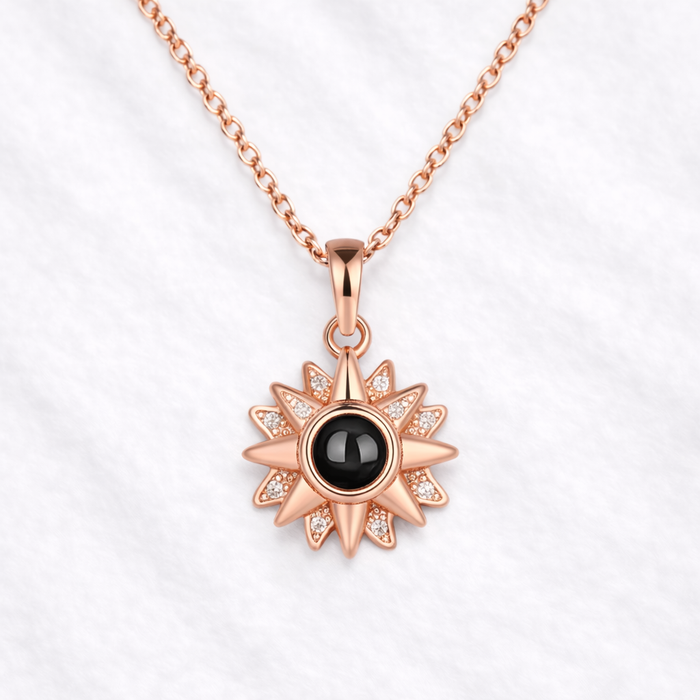 Photo Projection Star Sparkle Necklace with Picture Inside