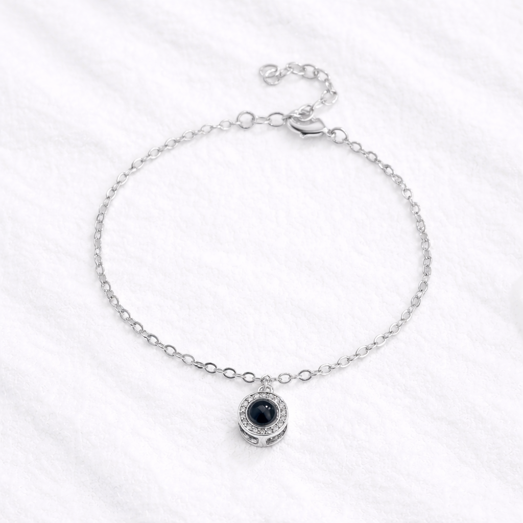 Radiant Halo Photo Projection Bracelet with Picture Inside
