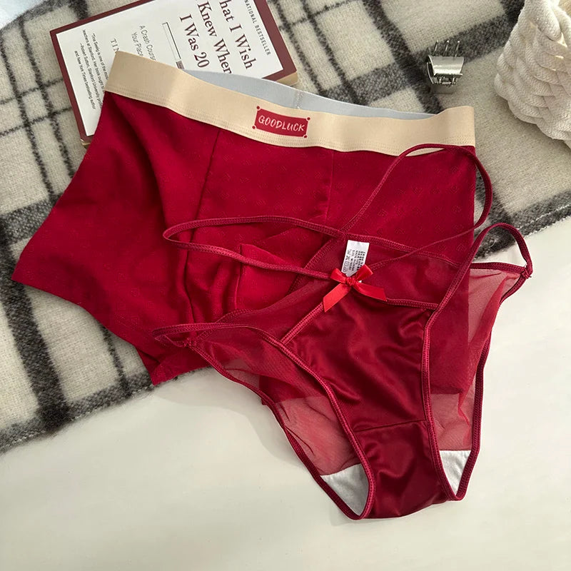 Red Matching Good Luck Couples Underwear – Smooth Lightweight Set 1