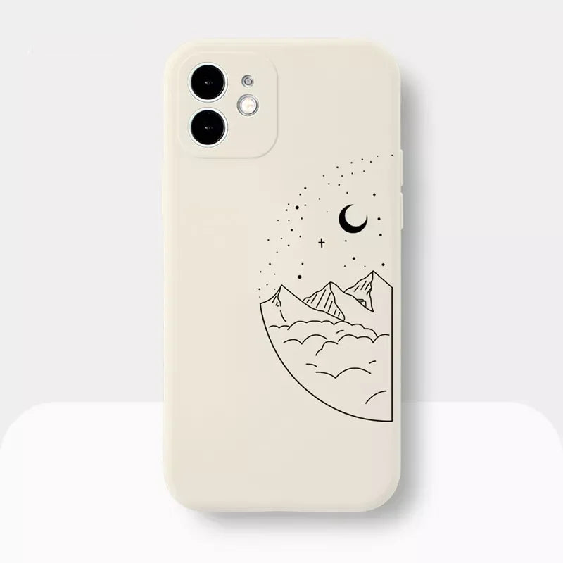 Matching Night and Day Landscape Phone Cases for Couples White 2