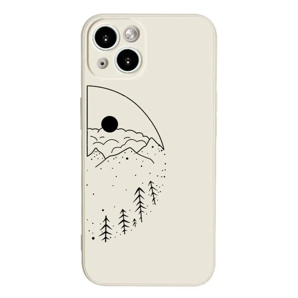 Matching Night and Day Landscape Phone Cases for Couples White 1
