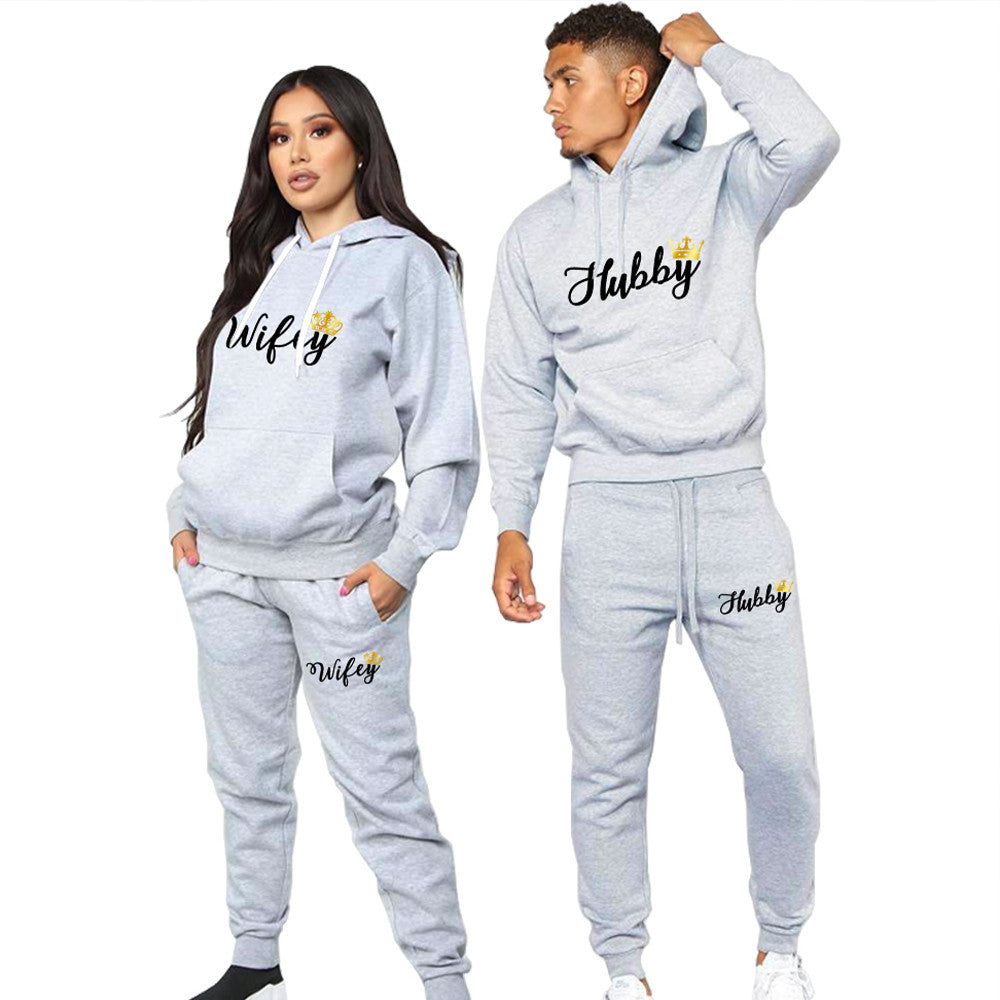 Wifey Hubby Matching Couples Tracksuits – Cotton Blend Set