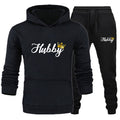 Wifey Hubby Matching Couples Tracksuits – Cotton Blend Set Black