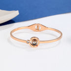 Joyful Photo Bangle Bracelet with Picture Inside Rose gold