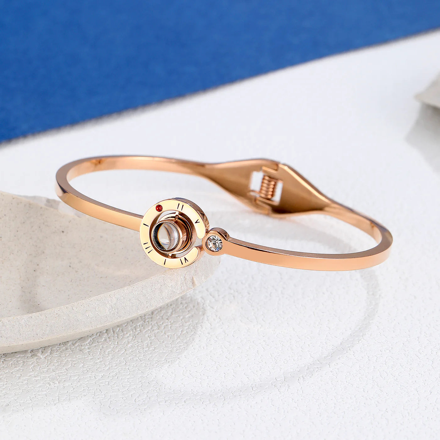 Joyful Photo Bangle Bracelet with Picture Inside