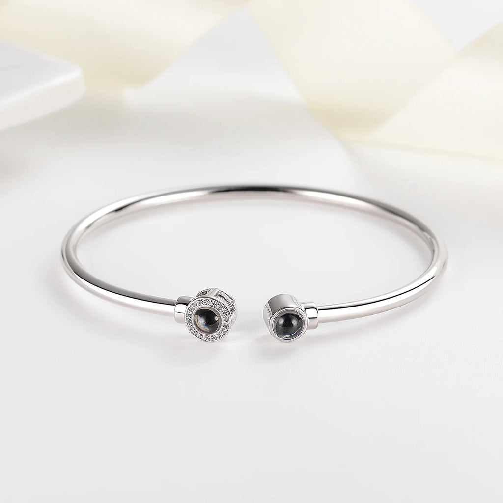 Soulmate Photo Bangle Bracelet with Picture Inside
