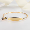 Echoes Engraved Photo Projection Bracelet with Picture Inside Gold
