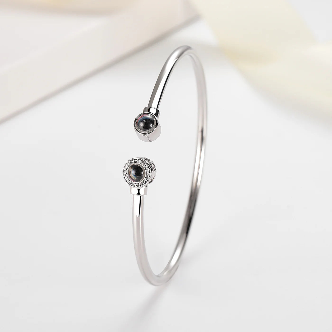 Soulmate Photo Bangle Bracelet with Picture Inside