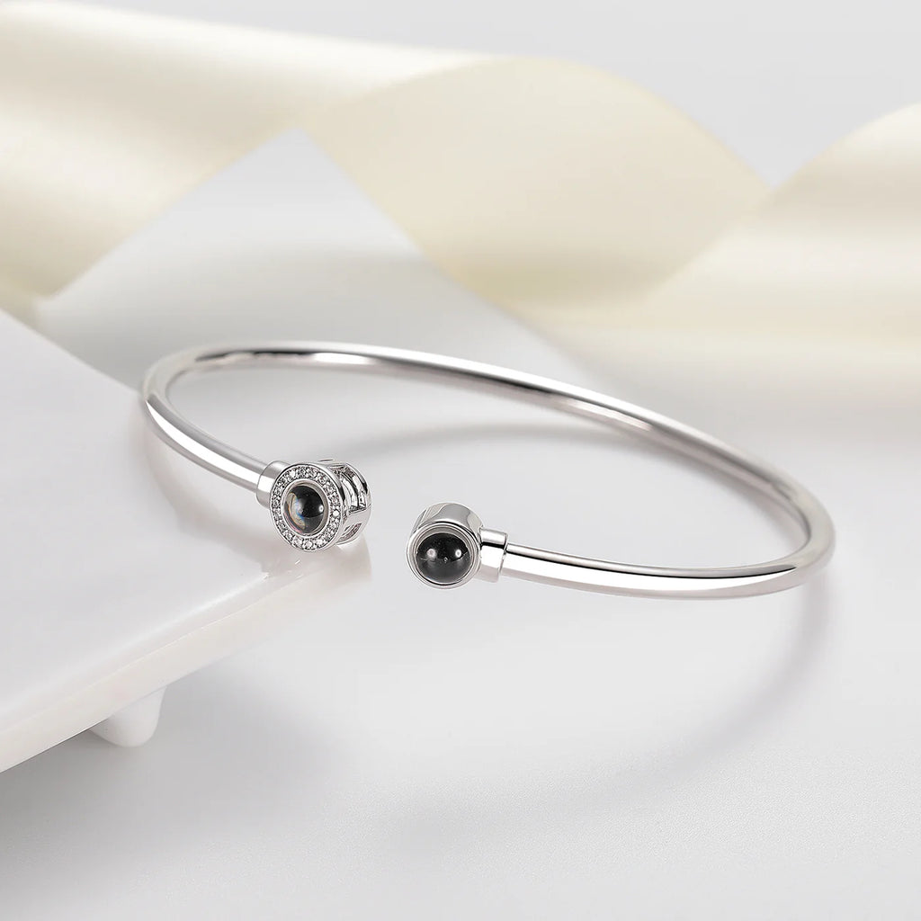 Soulmate Photo Bangle Bracelet with Picture Inside