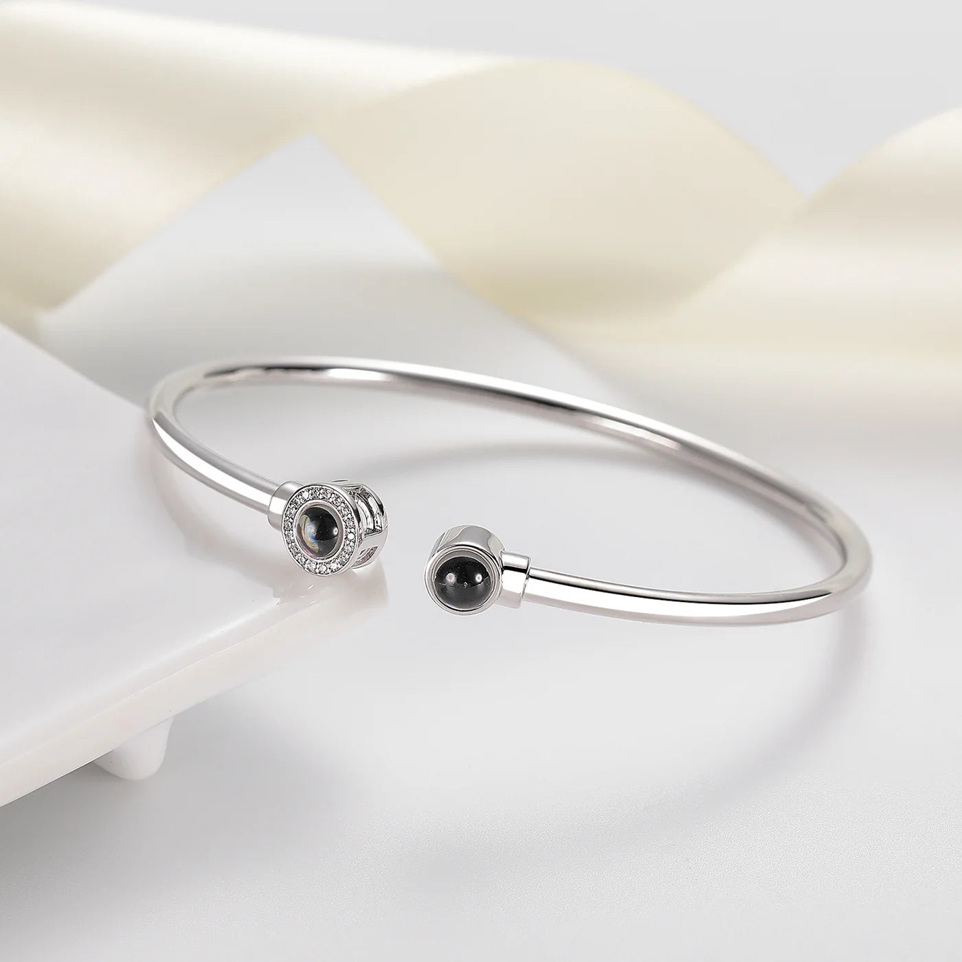 Soulmate Photo Bangle Bracelet with Picture Inside