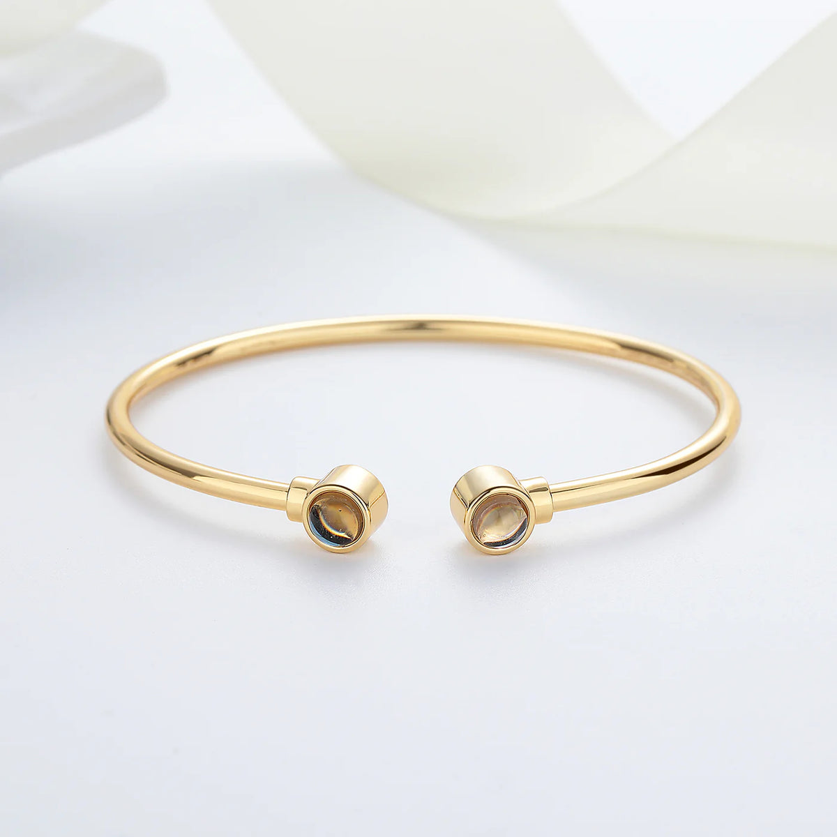 Amore Duo Photo Projection Bangle Bracelet Gold