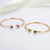 Amore Duo Photo Projection Bangle Bracelet Rose gold