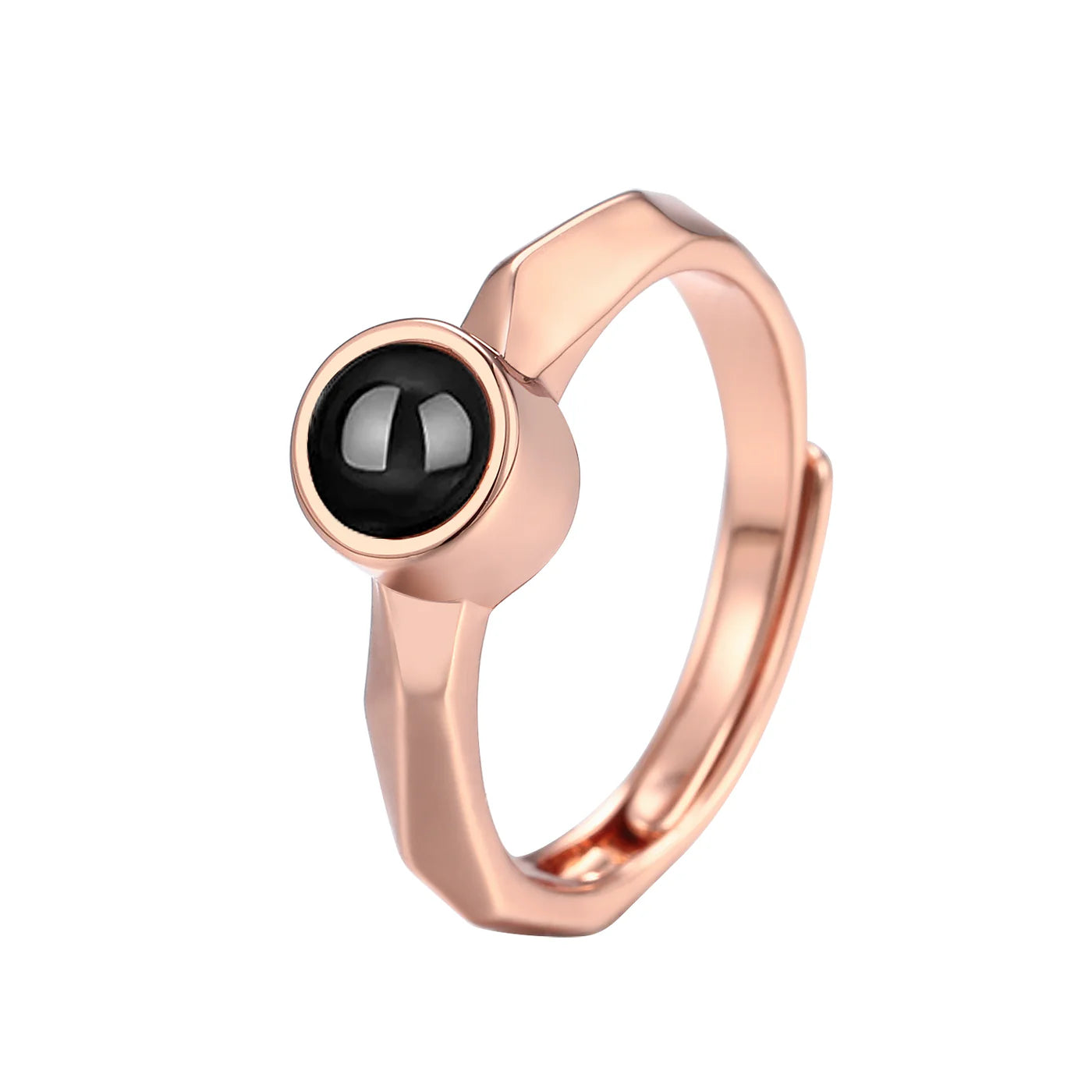 Projection Photo Rock Ring with Picture Inside Rose gold