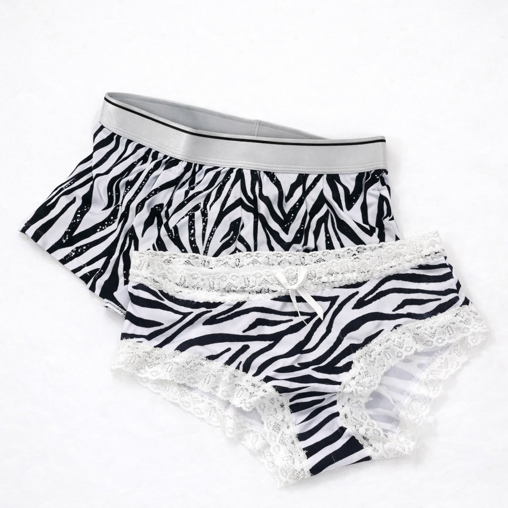 Zebra Print Couples Matching Underwear – Smooth Lightweight Set