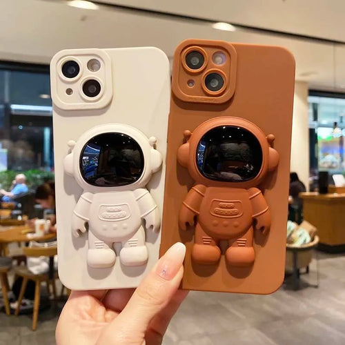 3D Astronaut iPhone Case – Durable Silicone Cover with Raised Lens Guard iPhone XS Black