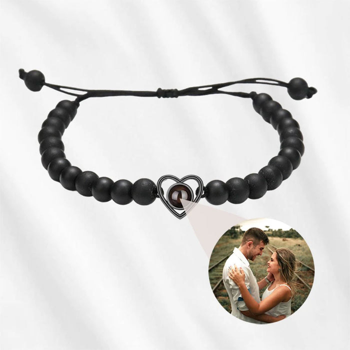 Bracelet with Photo Inside – Personalised Beaded Chain Projection Bracelet 1