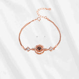 Photo Projection Bracelet Round Shape – Sterling Silver Personalized Jewelry Rose gold