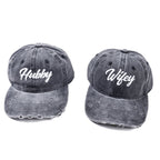 100% Cotton Wifey & Hubby Coordinated Hats for Couples