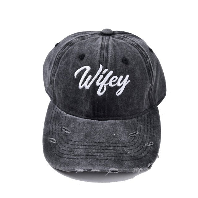 100% Cotton Wifey & Hubby Coordinated Hats for Couples Wifey