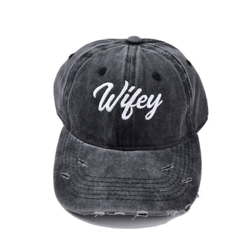100% Cotton Wifey & Hubby Coordinated Hats for Couples Wifey