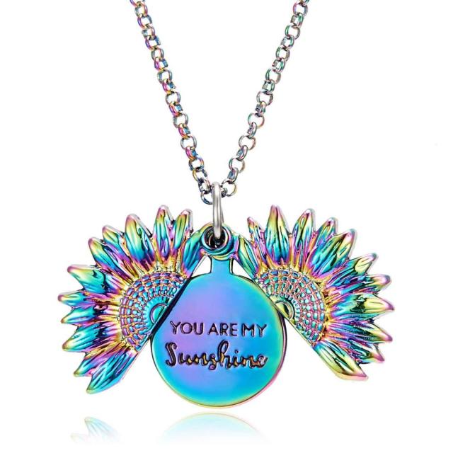 You Are My Sunshine Flower Necklace – Meaningful Jewellery Gift Blue