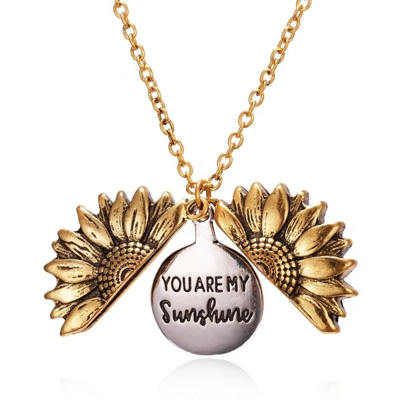 You Are My Sunshine Flower Necklace – Meaningful Jewellery Gift Gold