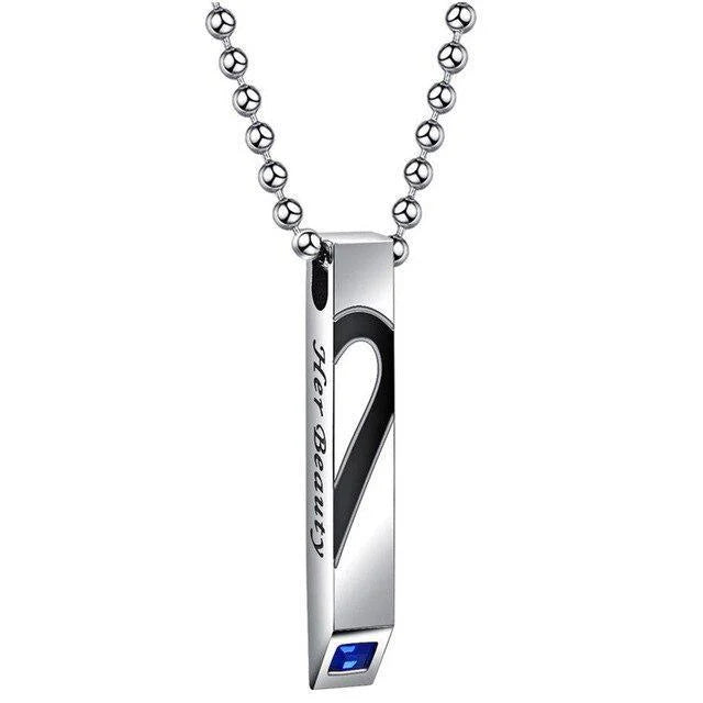Matching Couple Heart Necklaces – Romantic His & Hers Set His