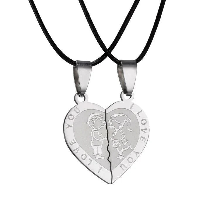 Couple Necklaces Interlocking Heart – Romantic Matching Set