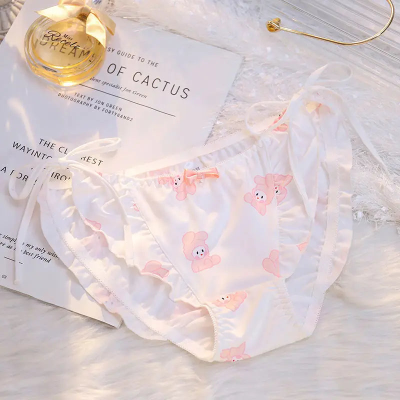 Couples Matching Pink Bunny Print Underwear – Premium Cotton Set