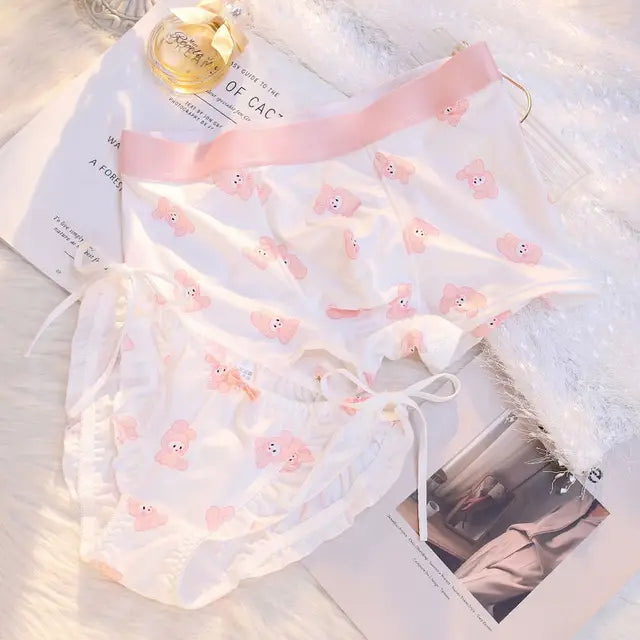 Couples Matching Pink Bunny Print Underwear – Premium Cotton Set