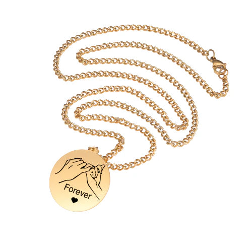 Custom Promise Necklace – Personalised Pinky Promise Jewellery Gold