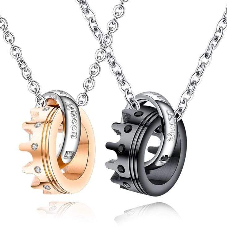 His and Hers Promise Necklaces – Matching Couple Jewellery Set Couple