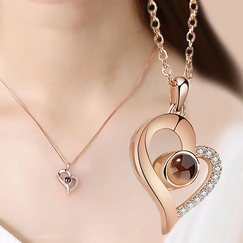 I Love You in 100 Languages Necklace – Romantic Projection Jewellery
