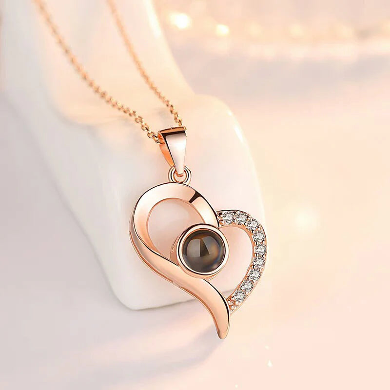 I Love You in 100 Languages Necklace – Romantic Projection Jewellery