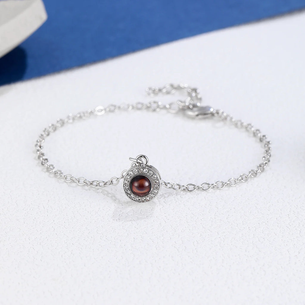 Radiant Halo Photo Projection Bracelet with Picture Inside