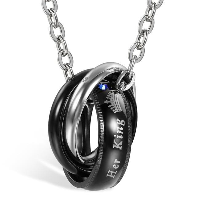 King and Queen Promise Necklace – Matching Couple Jewellery Set His