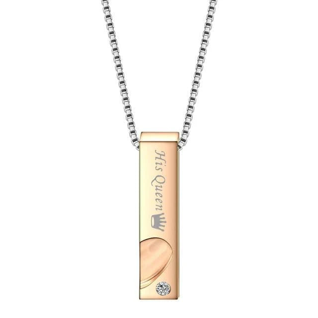 King and Queen Couple Necklaces – Matching Royal Jewellery Set Hers