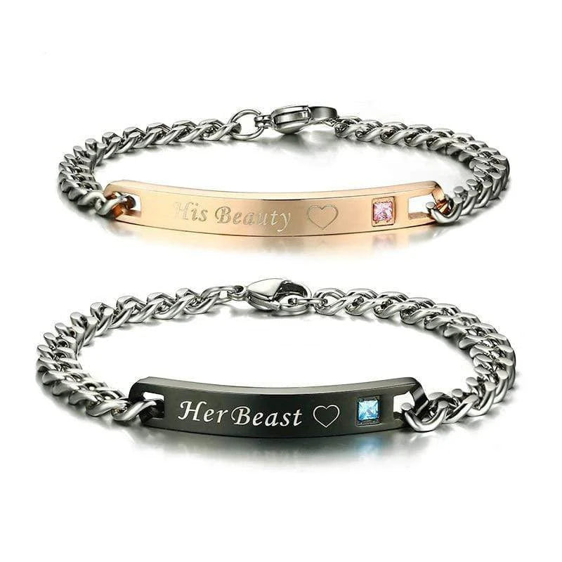 Beauty and the Beast Couple Bracelet – Matching Bracelets for Couples Couple