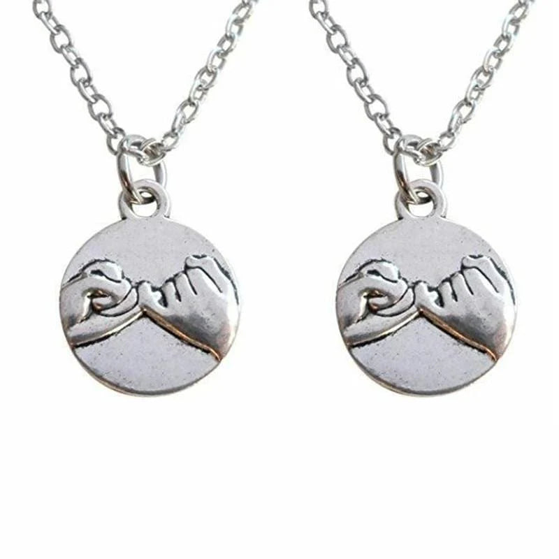 Silver Pinky Promise Necklace – Dainty Pinky Swear Pendant