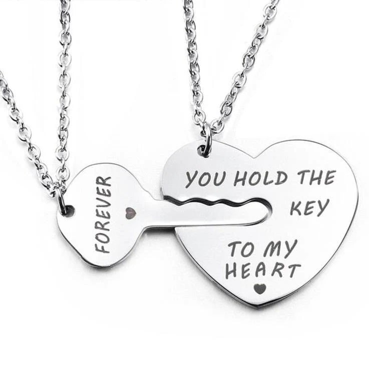 Matching Lock and Key Necklaces for Couples