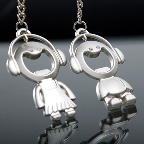 Personalised Boy and Girl Keychains – Custom Engraved Matching Keyring Gift