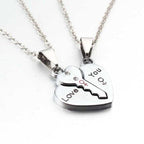 Key and Heart Necklace Set for Couples – Matching Romantic Jewellery Silver