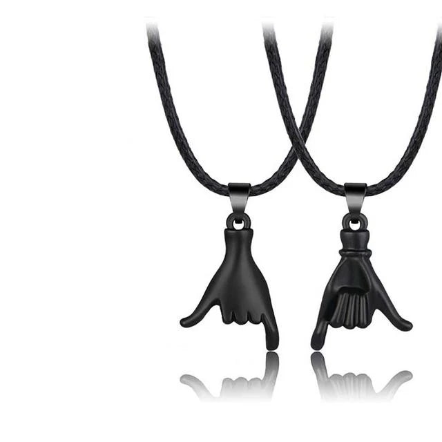 Promise Necklace for Him and Her – Matching Couple Jewellery Black