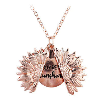 You Are My Sunshine Flower Necklace – Meaningful Jewellery Gift Rose gold